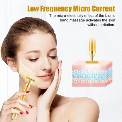 24K Gold Energy Beauty Bar – Electric Facial Massage Roller