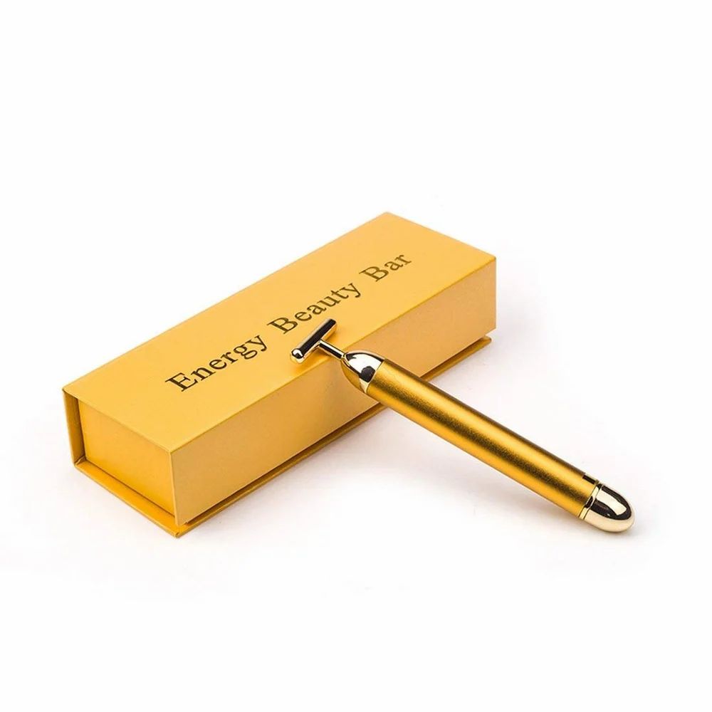 24K Gold Energy Beauty Bar – Electric Facial Massage Roller